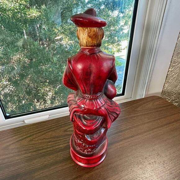 Vintage Scottish Bagpiper Figurine – Red Chalkware Musician Statue 12” Tall - Picture 3 of 16